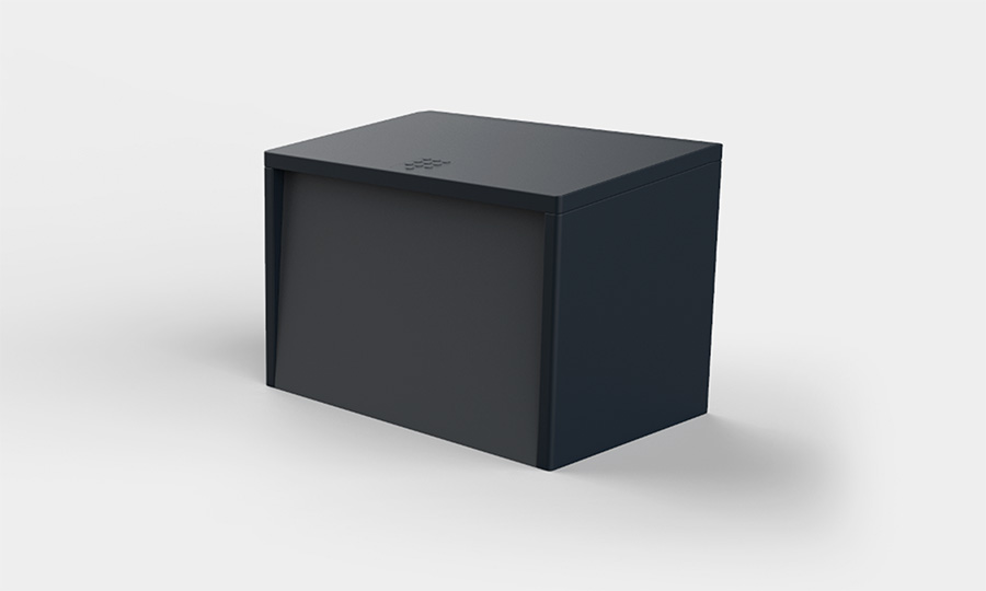Secure delivery device industrial design mockup for product development